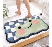 Animal Bathroom Rug Mat, Extra Soft Absorbent Bath Rug, Non-Slip Comfortable Bath Mat, Carpet for Tub, Shower, Bath Room, Machine Wash Dry, 40 x 60 cm, Frog