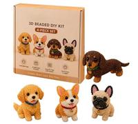Animal Beaded Embroidery Kit | 3D Animal Handmade Fun Crafts | Bead Embroidery Kit | for Birthday Earring Jewelry Making Hobby Activity Home Skill Development Art Indoor Party