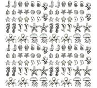 Animal Beads Antique Silver 60pcs 15-Style Ocean Beads