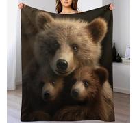 Animal Bear Blanket Warm Adult Super Soft Blanket Anti-pilling Machine Washable Throw Blanket For Adults & Kids 3D Print （180×200cm）