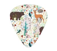 Animal Bear Deer Guitar Plectrums, 12 Pcs Lightweight Guitar Plectrums, 0.46mm/0.71mm/0.96mm Thickness For Acoustic Guitar Acoustic Electric Guitar Ukulele Bass
