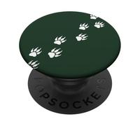Animal Bear Tracks Paw Prints Diagonal Trail Path PopSockets Adhesive PopGrip