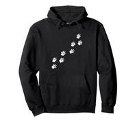 Animal Bear Tracks Paw Prints Diagonal Trail Path Pullover Hoodie