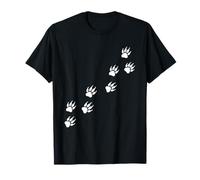 Animal Bear Tracks Paw Prints Diagonal Trail Path T-Shirt