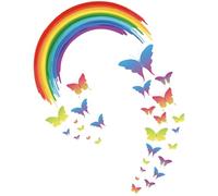 Animal Bedroom Stickers, Butterfly Stickers for the Wall, Rainbow Bedroom Window Stickers, Decorative Window Stickers, Creative Wall Stickers for Classroom, Children's Room