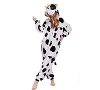 Animal Bee Koala Raccoon Horse Cow Kangaroo Snake Lemur Squirrel Bat Onesie Fancy Dress Costume Bodysuit Pyjama Sleep wear Carnival Costume Cow, S(height 150cm-160cm)