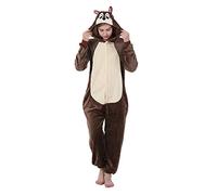 Animal Bee Koala Raccoon Horse Cow Kangaroo Snake Lemur Squirrel Bat Onesie Fancy Dress Costume Bodysuit Pyjama Sleep wear Carnival Costume Squirrel/Chipmunk, M(height 160cm-170cm)