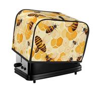 Animal Bee Toaster Cover 2 Slice, Beehive Honeycomb Toaster Cozy with Pocket Stain Resistant Dustproof Kitchen Small Appliance Protector