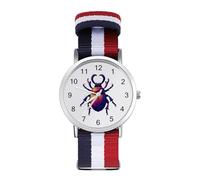 Animal Beetle Insect Occult Bug Automatic Watch Nylon Strap Bracelet Watch Easy Read Wrist Watch