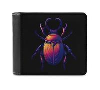 Animal Beetle Insect Occult Bug Bifold Wallet PU Leather Slim Purse Pocket Wallet with Card Holder for Office Travel