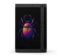 Animal Beetle Insect Occult Bug Trifold Wallet Portable Slim Purse Wallet Card Holder with Zip for Men Women
