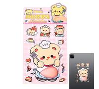 Animal Belly Stickers - 3D Laptop Stickers for Stress Relief, Squishy Silicone with Strong Adhesive, Squeezable Decals for Phone Case Notebook Journal Planner Crafts 2 Inch Cat Corgi Panda