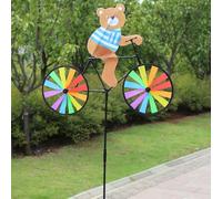 Animal Bicycle Wind Spinners Outdoor,35.43in Colorful Backyard Wind Spinner,Funny Animal Wind Sculptures & Spinners,Animal Sculpture Decorative Windmill Wind Spinner for Yard Garden Lawn