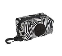 Animal Black White Zebra Dog Poop Bag Pouch Portable Pet Waste Bag Holder For Walks, Hikes & Outdoor Activities