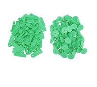 Animal Blank Ear Tags TPU Livestock Ear Tags, for Goat Sheep Pig 100pcs Soft Safe Farm Animal Identification Marking (Wordless green (100 price))