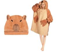 Animal Blanket Hoodie for Adults, Oversized Sweatshirt With Pockets & Sleeves, Soft Sherpa for Warmth, Ideal Gifts for Women, Brown, Oversize