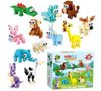 Animal Blocks Building Sets, 12 Packs Animal Building Block Micro Blocks Set Mini Bricks Particle Toy DIY Micro Bricks Toy Party Favours for Kids Home Decor Ornament Gifts for Adults Teens Children