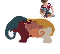 Animal Blocks, Silicone Educational Toy, Elephant Puzzle with Soft Material, Building Game for Early Learning and Play, Toy with Fun Style, Preschool Learning Toys for Children