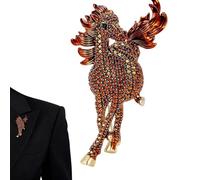Animal Brooch Alloy Versatile Collectable Horse Brooch with Rhinestones for Sweaters, Scarves, Bags, Denim Jackets, Wedding, Holiday, Party, Cosplay, Date Night, Siehe Beschreibung, Zinc, See