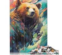 Animal Brown Bear Colourful Puzzle for Adults And Teenagers 1000 Pieces Puzzle for Adults Sustainable Puzzle Games 1000pcs (75x50cm)