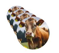 Animal Brown Cow Car Air Fresheners Cards 4 Pcs Hanging Fragrance Scented Cards Long-Lasting Car Aromatherapy Tablets for Wardrobe Bathroom Car Interior Mirror Pendant Gifts