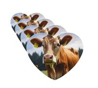 Animal Brown Cow Car Air Fresheners Cards 4 Pcs Hanging Fragrance Scented Cards Long-Lasting Car Aromatherapy Tablets for Wardrobe Bathroom Car Interior Mirror Pendant Gifts