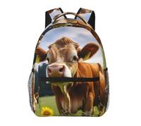 Animal Brown Cow Cute Backpack Waterproof Lightweight Casual Backpack One Size Daypack Travel Laptop Bag For Men Women