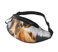 Animal Brown Cow Fanny Pack for Men Women Crossbody Waist Bag Waterproof Sports Belt Bag Outdoor Hip Pack