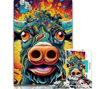 Animal Buffalo JigsawPuzzle 1000 Pieces for Adults,Toys Educational Games Stress Relieving Suitable for Desktop Decoration (75x50cm)