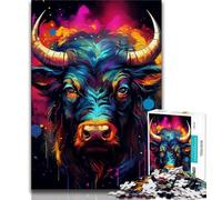 Animal Buffalo JigsawPuzzle 1000 Pieces for Teenagers,Brain Teaser Game Wall Decoration Unique Birthday And Xmas Gifts (50x75cm)