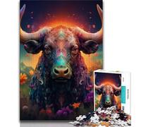 Animal Buffalo JigsawPuzzle 1000 Pieces for Teenagers,Educational Games Home Decoration Deal As Gifts for The Whole Family (50x75cm)