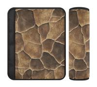 Animal Buffalo Skin Leather Texture Khaki 2 Pack seat Belt Cushion More Comfort Driving for Airplane funda para cinturón de carro