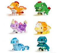 Animal Building Block Set, 6 PCS Mini Dinosaur Building Block Micro Blocks Set Cartoon Mini Buildings Blocks Animal Bricks Particle Puzzle Buildings DIY Mini Diamond Bricks for Adults Children Gift
