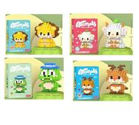 Animal Building Blocks, 4PCS Mini Building Blocks Animal Model Buildings Kits Micro Bricks 3D Puzzle DIY Buildings Toy Desk Ornament Birthday Gifts(B)