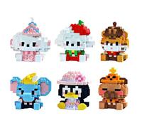 Animal Building Blocks, 6 Cute Animals Micro Blocks Set- Bichon, Penguin, Capybara, Elephant, Maltese Dog, Tiger, Gift for Adults and Children, Animal Micro Building Blocks Suit