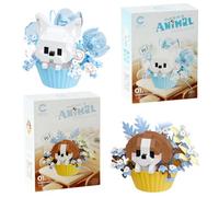 Animal Building Blocks Set,2Pcs3D Animal Flowerpot Model Flowers Building Blocks Creative Diy Construction Toys Figure Decor Building Toys Birthday Gifts For Boys Girls (Beagle and Westie)