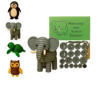 Animal Button Ornament DIY Kit, Button Animal Christmas Decor Making Set, Unique Whimsical Design Button Ornament, Christmas Birthday Gifts for Craft Lover (Elephant)