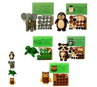 Animal Button Ornament DIY Kit, Button Animal Christmas Decor Making Set, Unique Whimsical Design Button Ornament, Christmas Birthday Gifts for Craft Lover (5PCS)