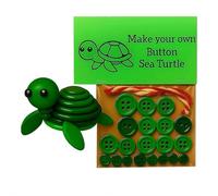 Animal Button Ornament DIY Kit - Button Christmas Decor Making Set with Owl/Sea Turtle/Raccoon/Elephant/Penguin/Rabbit/Squirrel, Hanging Ornaments for Christmas Tree, Gift for Craft Lovers (Turtle)