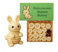 Animal Button Ornament DIY Kit - Button Christmas Decor Making Set with Owl/Sea Turtle/Raccoon/Elephant/Penguin/Rabbit/Squirrel, Hanging Ornaments for Christmas Tree, Gift for Craft Lovers (Rabbit)