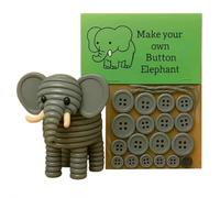 Animal Button Ornament DIY Kit - Cute 3D Button Craft Set with Owl, Sea Turtle, Raccoon, Elephant & Penguin, Christmas Hanging Decor for Kids & Adults - Fun Holiday Craft Gift (Elephant)
