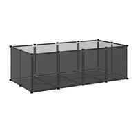 (black) vidaXL Small Animal Cage PP and Steel Animal Supply House Black/Transparent
