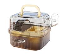Animal Cages Hamster cage outdoor portable double layered compact for carrying(Yellow)