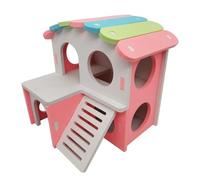 Animal Cages Hamster Villa Leisure Guinea-pig House Bur-free Cage Accessories Mouse Sleeping Nest Toy(Pink)