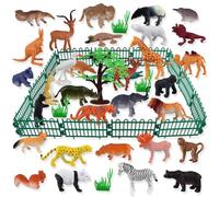 Animal Cake Ornaments, 53pcs Safari Animals Toys, Cake Topper, Realistic Mini Jungle Zoo Animal Figurines Cake Topper Toy Set
