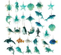 Animal Calendar Advent | 24 Days 2D Sea Animal Christmas Pendants Countdown - Christmas Tree Decorations Keychain for Backpack, Home decor for Kids Adults