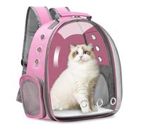 Animal Carrier Backpacks,Transparent Space Capsule Bubble Pet Backpack Bag for Small Dogs Cats Airline Approved Travel Carrier (Pink Backpack)