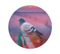Animal Carrier Pigeons on The Beach Metal Tin Sign