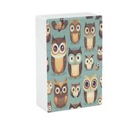 Animal Cartoon Owls Cute Cigarette Case Stylish Lightweight Pocket Holder Case for Smoke Waterproof Cigarette Dispenser Cigarettes Accessories for Outdoor Camping Hiking