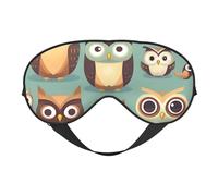 Animal Cartoon Owls Cute Eye Mask, Sleep Mask for Men Women 100% Blackout, No Pressure On Eyes, Soft & Breathable